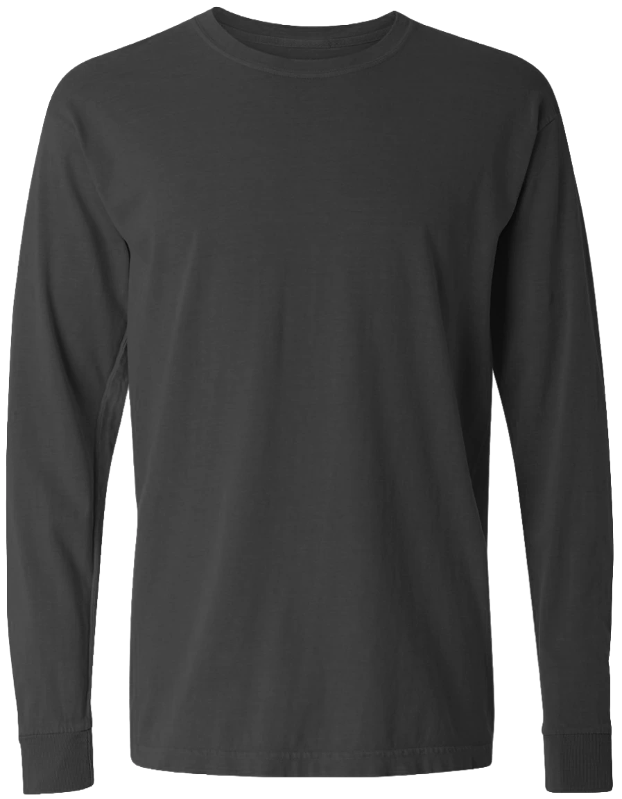 Long sleeve tees — charcoal blank garment from the Uncle Bill apparel collection