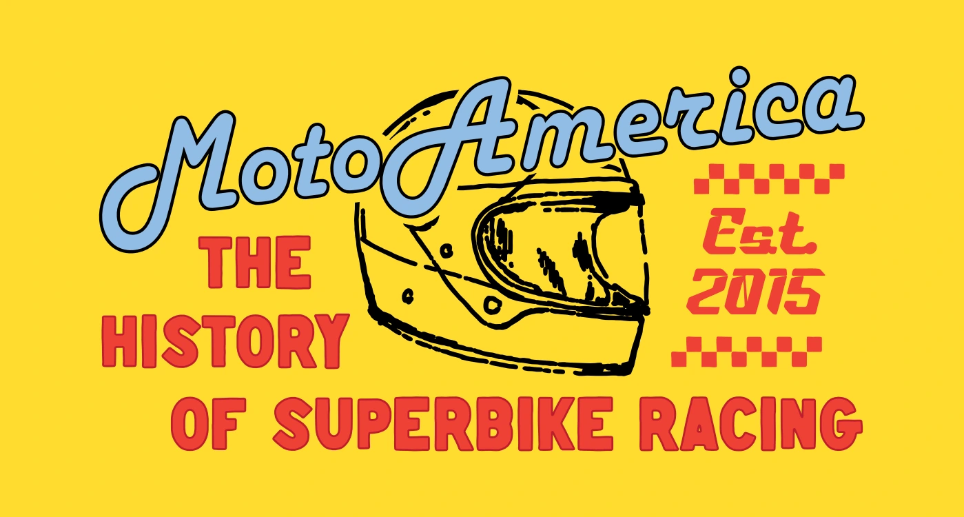MotoAmerica — Superbike racing helmet illustration; original graphic exploration
