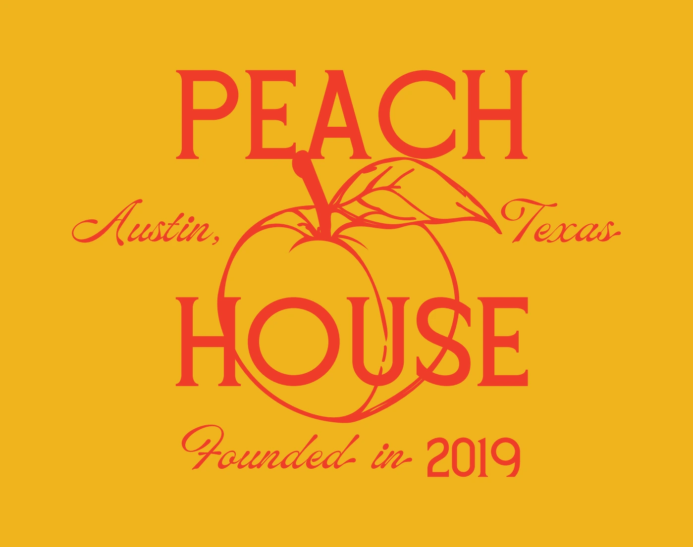 Peach House — Austin flower lettering; original graphic exploration