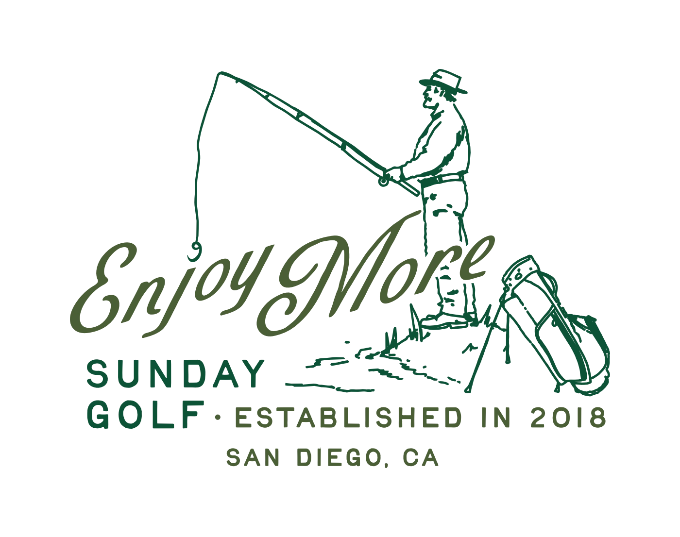 Sunday Golf — Enjoy More golf illustration; original graphic exploration