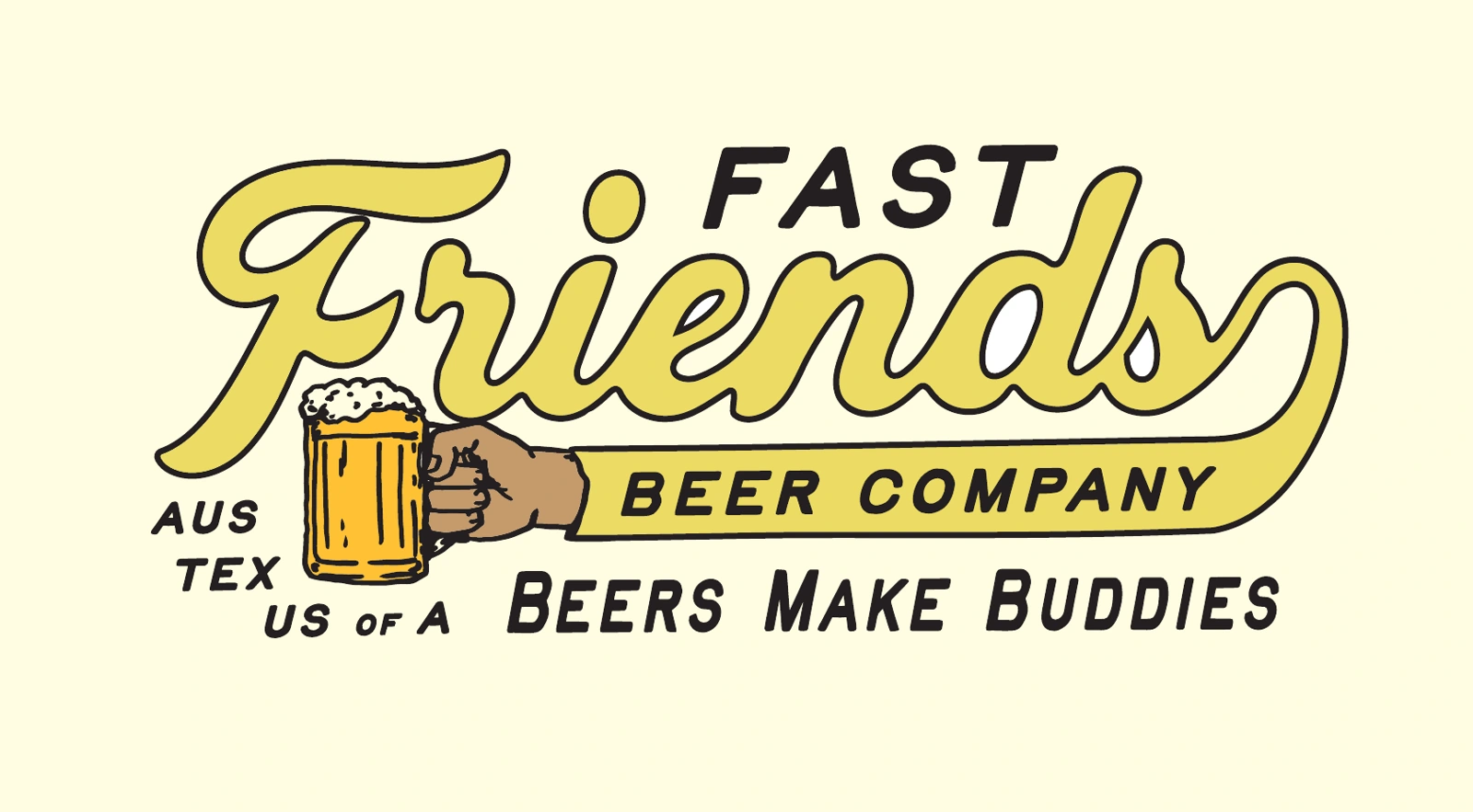 Fast Friends Beer Co. — Illustrated beer-company wordmark; design exploration graphic artwork